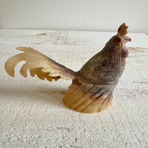 Vintage Carved Horn Chicken Decor - Vintage Horn Rooster Hen Figurine
